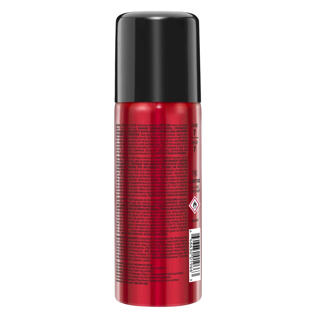 SexyHair Big Spray & Play Volumizing Hairspray - Long-Lasting Hold & Shine | Humidity Resistant for All Hair Types
