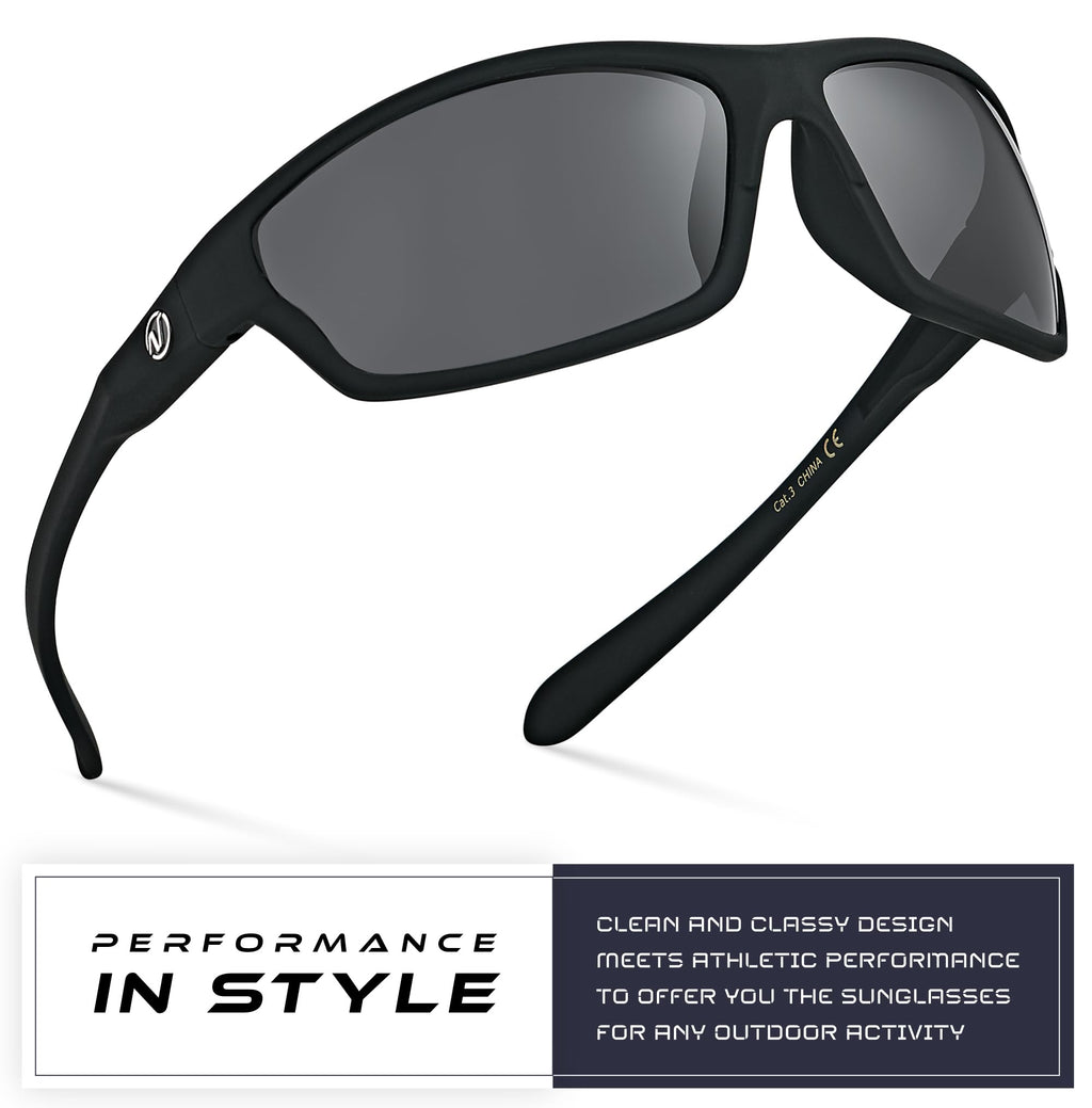Nitrogen Polarized Wrap Around Sport Sunglasses for Men Women UV400 Driving Fishing Running Sun Glasses