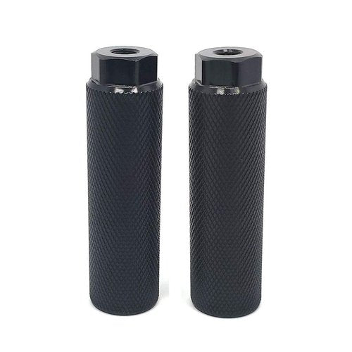 4 PCS Bike Foot Pegs, 4 inch Length Aluminum Alloy Cylinder Anti-Skid Fit 3/8 inch Axles (BLACK)
