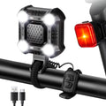 WSDCAM 140dB Bike Horn with Front and Rear Light, 2in1 Bicycle Bell Control Switch LED Light, Rechargeable Waterproof, 8+5 Modes Headlight and Tail Light Daily Commute, Adults Kids Bike Scooter Ebike