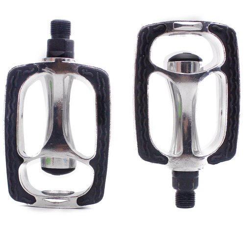 DRBIKE Bike Pedals with Toe Clip Cage and Straps for Indoor Bike and Outdoor Bicycles 9/16-Inch Spindle Alloy Bicycle Pedals Replacement for Stationary Bike 1 Pair