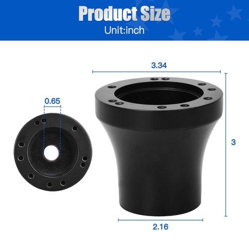 NOKINS EZGO Golf Cart Steering Wheel Adapter, EZGO Steering Wheel Adapter for EZGO TXT and EZGO RXV Models Wheel (Black)