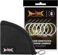 HERCULES Pre-Tied Loop Fly Fishing Leaders - 6 Pack with Tapered Leader Wallet for Easy Storage