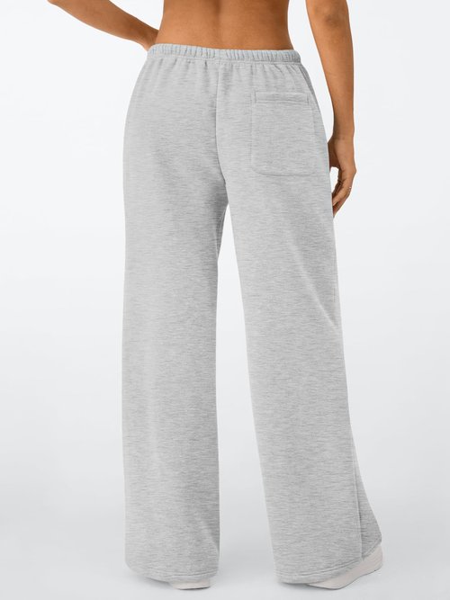 Trendy Queen Womens Wide Leg Sweatpants Baggy Drawstring Low Rise Lounge Pants 2026 Fall Joggers with Pockets Grey M