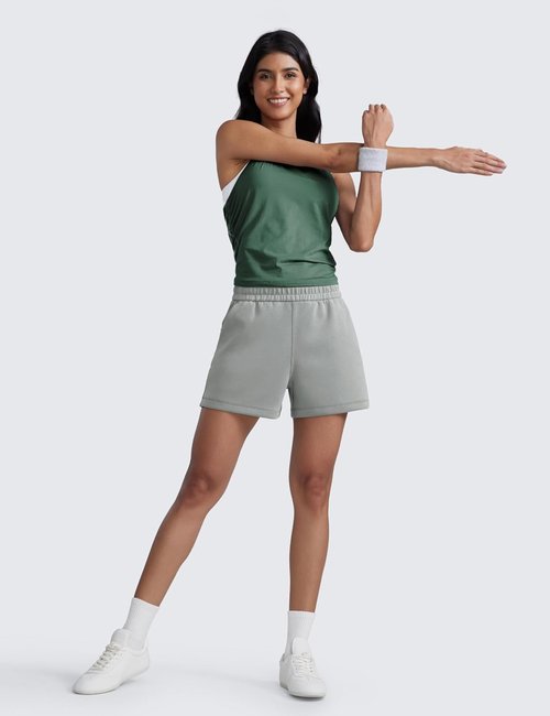 CRZ YOGA SoftAura Sweat Shorts - High Waisted Modal Lounge Shorts with Pockets | Casual Athletic Wear