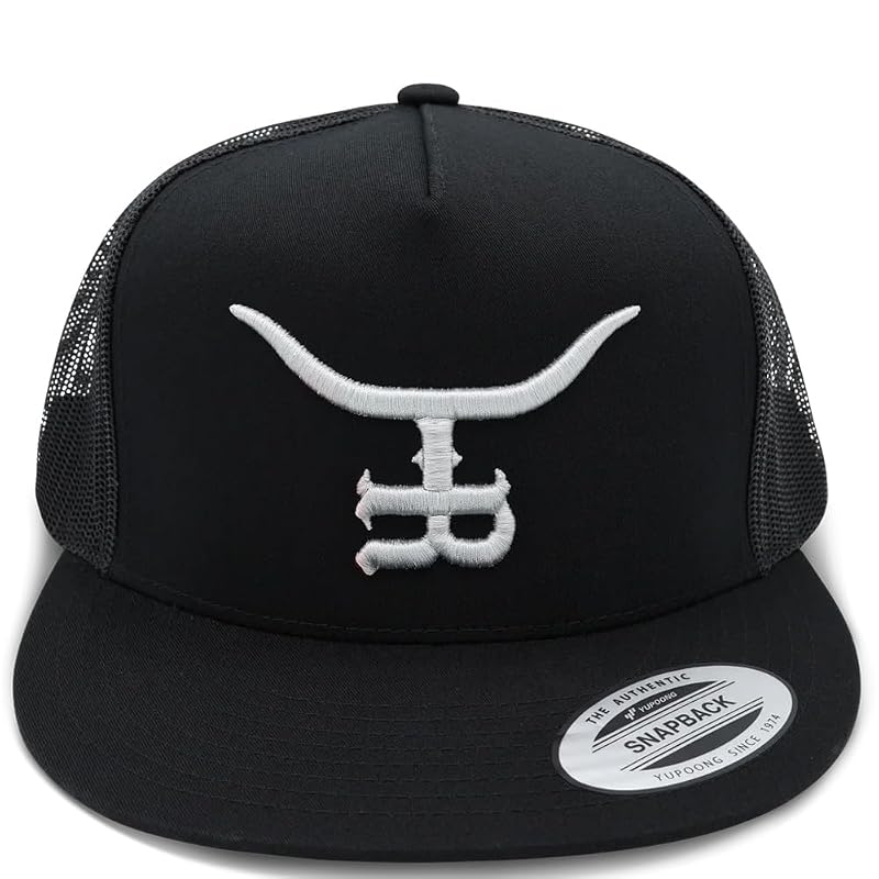 Black Variation: Silver Bullet Western Trucker Hat - High Profile Mesh Back, Adjustable