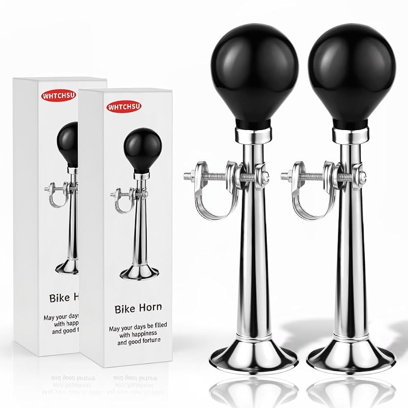 Bike Horn for Adults Classic Aluminum Squeeze Clown Horn 2Pcs - Fits All Bicycle Handlebar