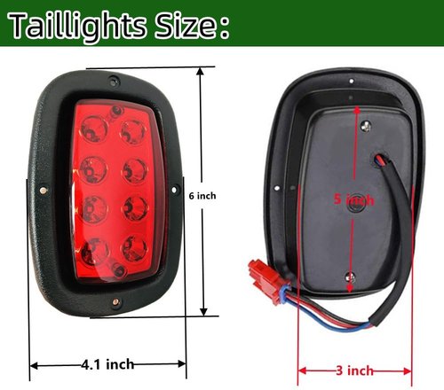 Club Car DS LED Taillight Yamaha TailLights for Club Car DS Gas & Electric Golf carts (1993 & up) and Yamaha G14, G16, G19, G22 Golf Cart