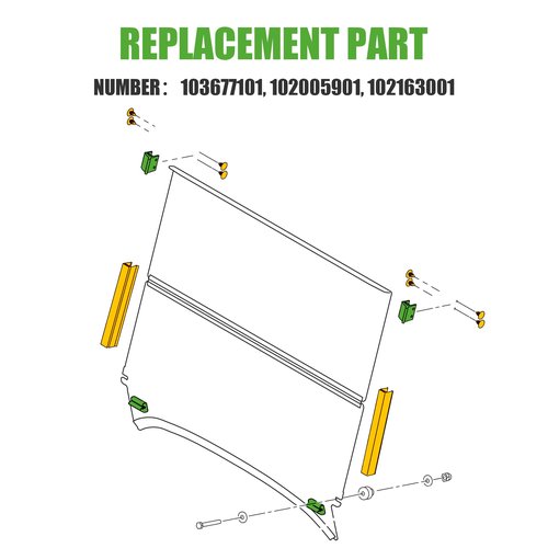 10L0L Golf Cart Windshield Retaining Clips Kit Compatible with Club Car DS (2000.5-up) Replacement Parts 103677101, 102005901, 102163001