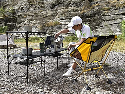 Extendable Camping & Outdoor Folding Table Set with Connecting Plates and Lantern Hanger