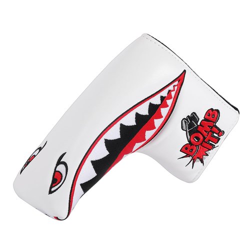 SHABIER Golf Blade Headcover with Tiger Shark Design for Golf Putter Club (White)