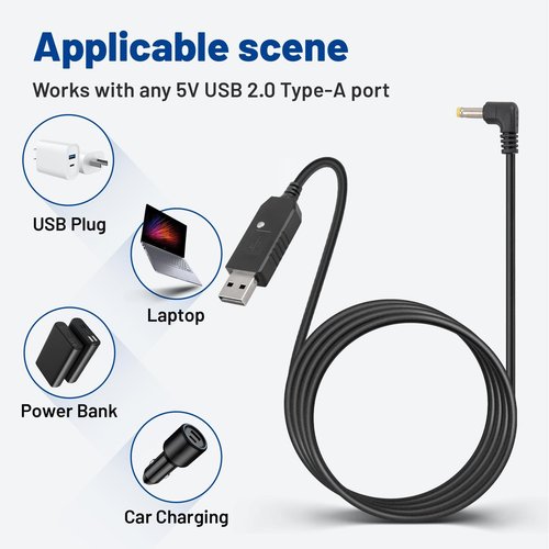 Anina 2PCS USB Car Charger Cable for Baofeng Battery UV-5R UV-82 UV-S9/9S DC 5V to 8.4V USB Power Cord Compatible with BTECH BL-5L BF BL-5L BL-8 3800mAh Batteries for Two Way Radios