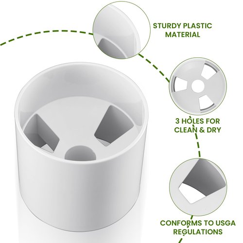4PCS Golf Hole Cup,ABS Ivory White Plastic Golf Cups,Dimension 4" Depth, Diameter 4 1/4 inches,Fits PGAL|PGA|USGA Regulations,for Backyard Golf Practice