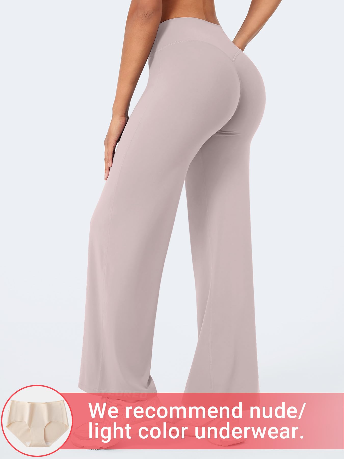 YEOREO Workout Leggings Womens No Front Seam Straight Leggings 29" High Waist Buttery Eddiy Gym Yoga Pants Dusty Pink S