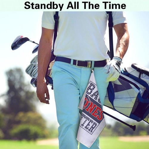 Msticey Back Nines Matter Funny Printed Microfiber Golf Towel with Clip, Cute Golf Gifts for Golf Fan Dad Grandpa, Golf Lover Father's Day Birthday Gifts, Golf Accessories for Men Husband Boyfriend