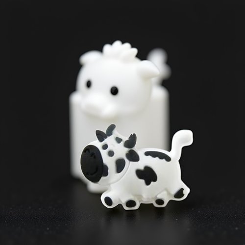 White Cow Cute Animal Shapes Tennis Racket Vibration Dampener Soft Silicon Racket Dampener Cartoon Shape Tennis Racquet Shock Absorbers Tennis Racket for Racquetball