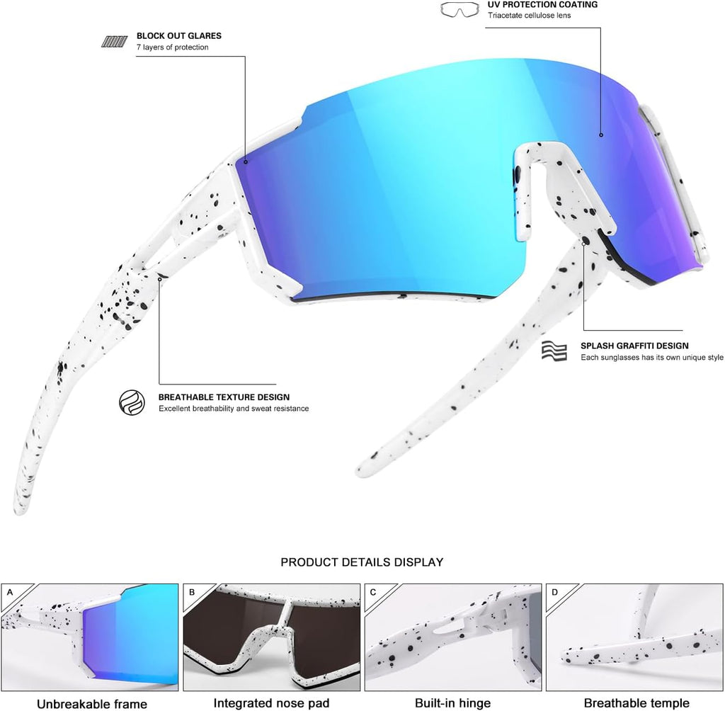 SEKKAF Youth Baseball Sunglasses - UV400 Protection for Kids | Ideal for Sports & Outdoor Activities