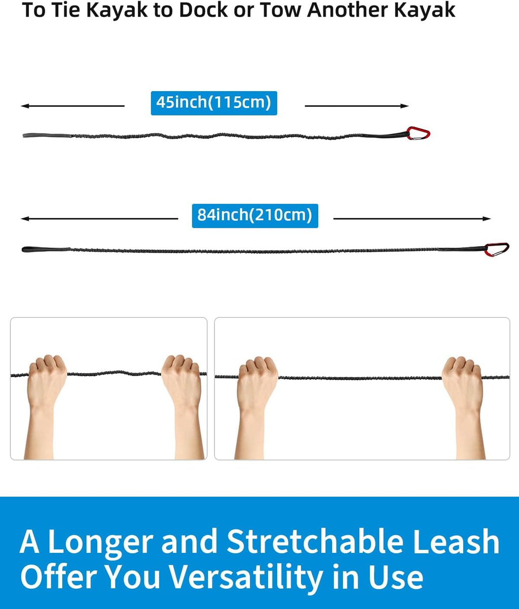 OCEANBROAD Kayak Paddle Leash - Stretchable Lanyard Rope for SUP, Canoeing & Fishing | 4-7 Feet