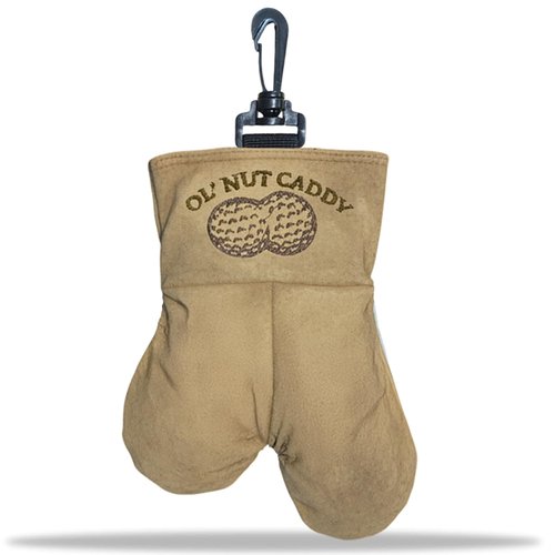 Senior Ol Nut Caddy Golf Pouch Men - Funny Gag Gift Premium PU Leather Up to 5 Balls and Tees Bag Dad Husband Glove Polo Fun Sack (1Pk Ol Nut Caddy Pouch)