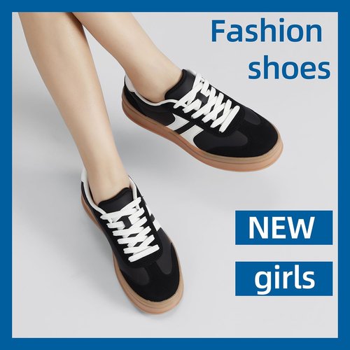 Lxuan Women's Fashion Sneakers - Thick Platform Sole, Anti-Slip Rubber, Lace-Up Comfort Shoes