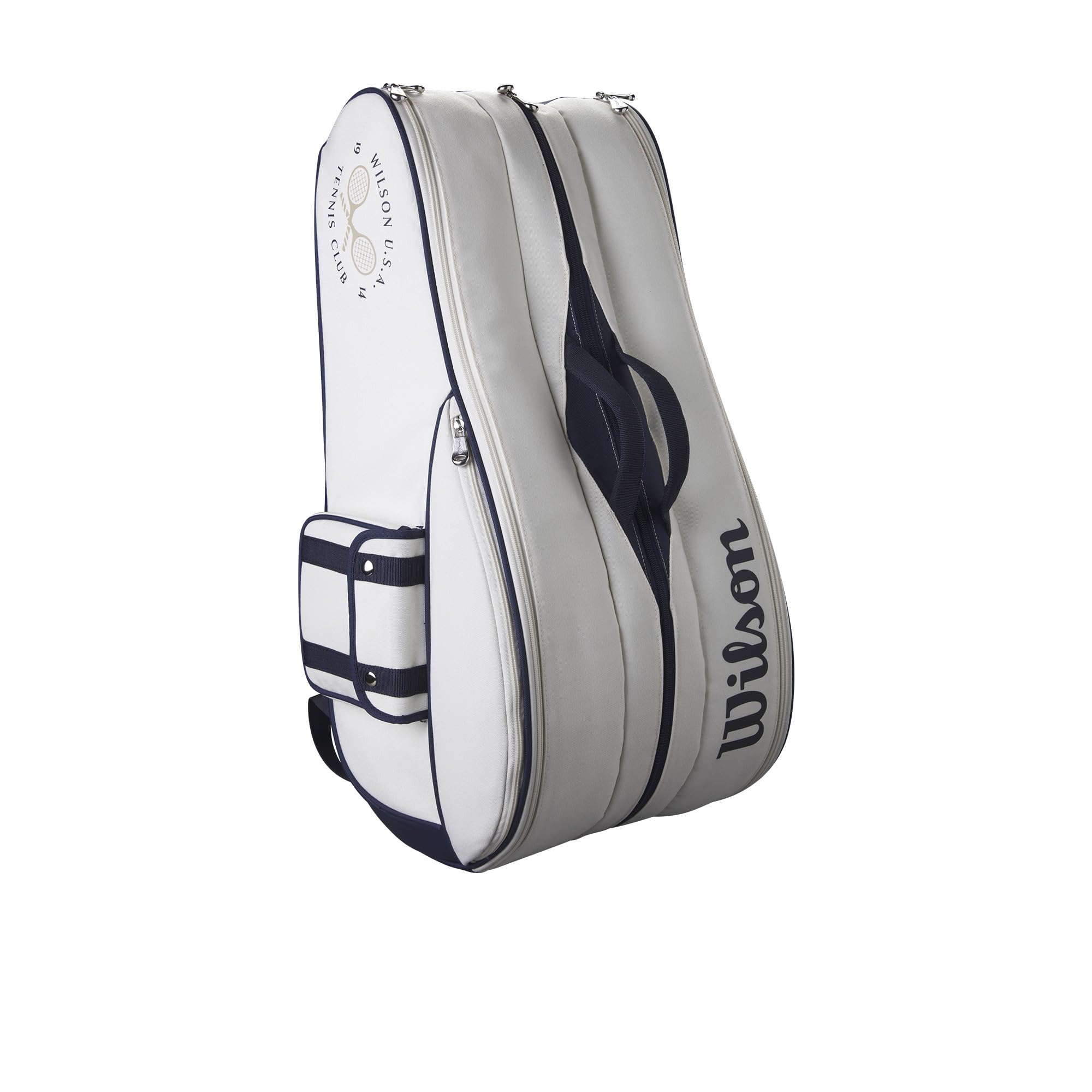 WILSON 1914 Heritage Tennis Racket Bag - Holds up to 12 Rackets, Cream/Dark Navy