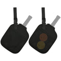Cosmos 2 Pcs Neoprene Pickleball Paddle Cover Pickleball Racket Case Pickle Ball Sleeve - Pickleball Paddle Carry Bag with Ball Storage Accessories Pocket & Handle Strap (Black & Handle Stap)