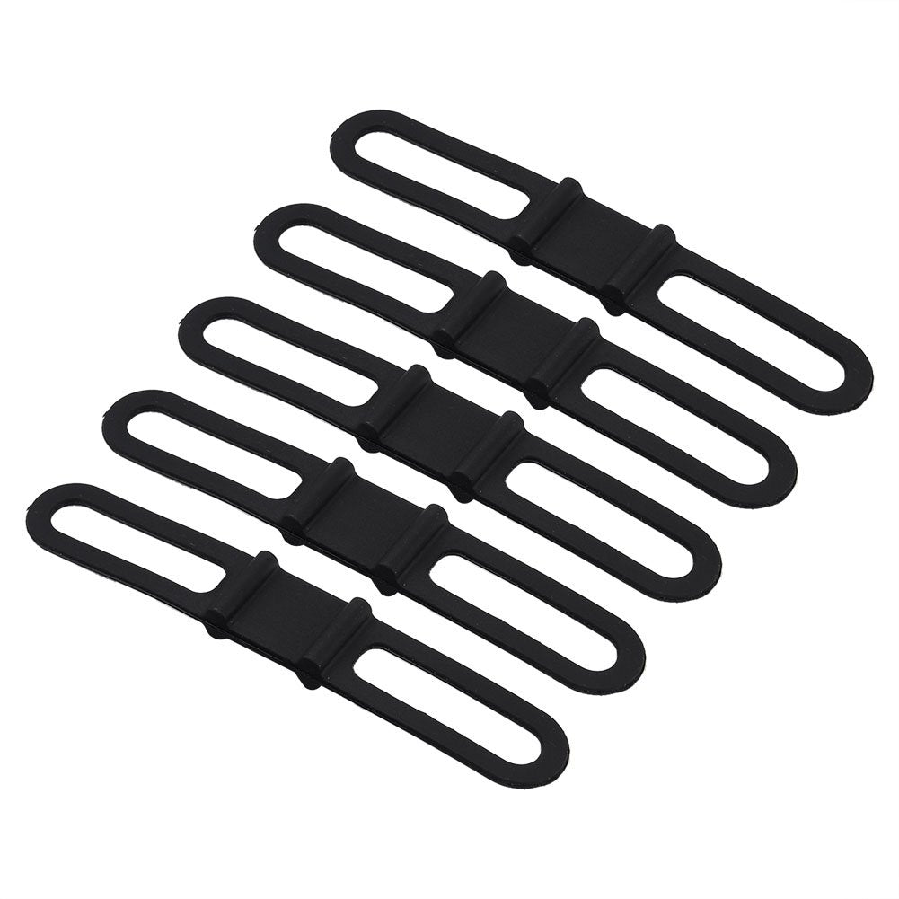 Socobeta 5PCS Universal Cycling Light Clip Mount Holder Cycling Bike Silicone Elastic Rubber Strap Bandage Tie Flashlight Holder