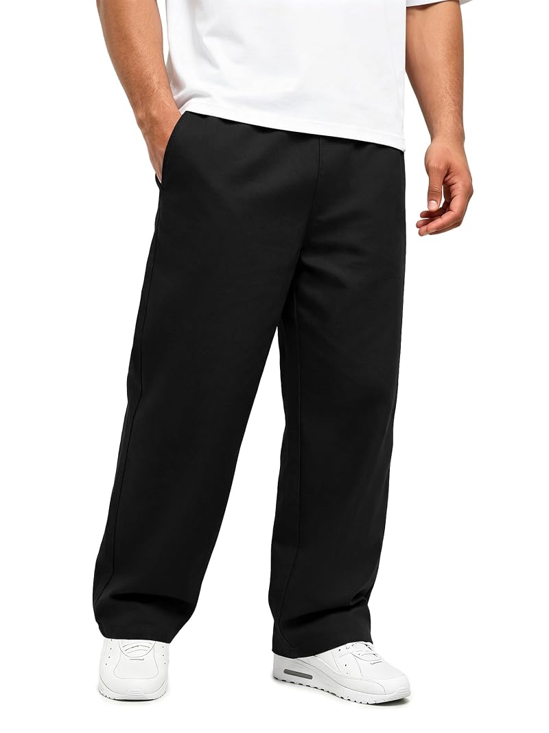 Men's Baggy Sweatpants in Cotton-Blend - Black, Size Medium