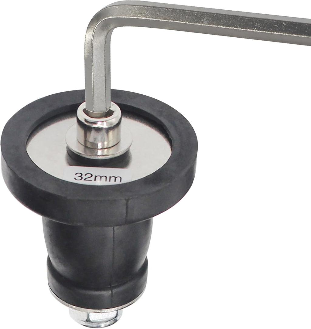 Regine Switzerland Expandable Mechanical Seal - Durable Rubber Scupper Plug with Stainless Steel Handle | Fits 1-5/16 to 1-9/16 in Sewer Caps