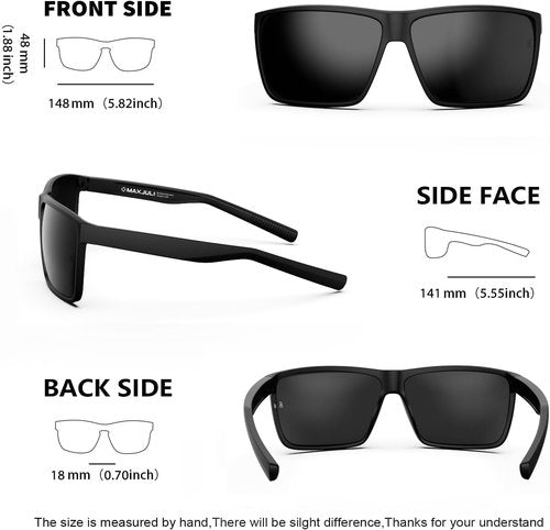 MAXJULI XL Z87 Sunglasses - Ultralight TR90 UV400 Protection for Big Heads | Stylish & Comfortable 8108