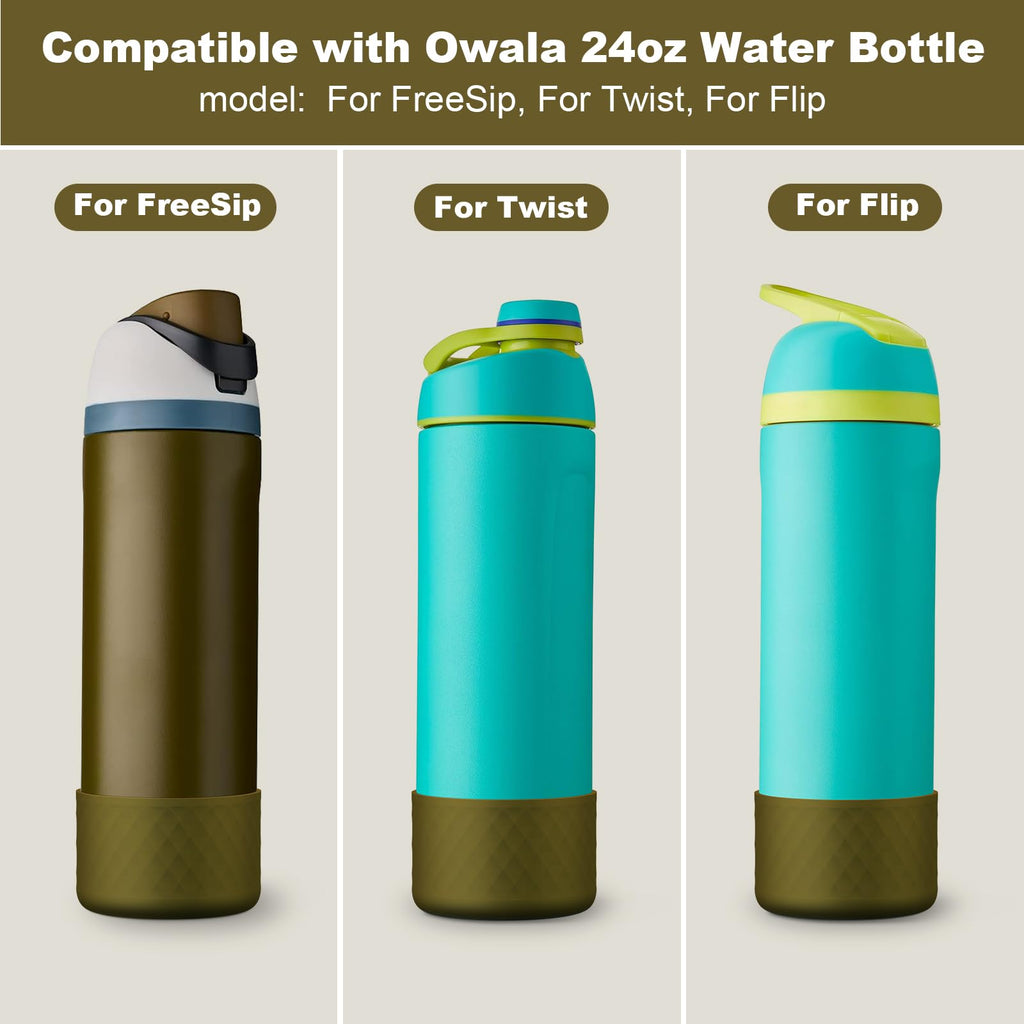 Silicone Boot for Owala Water Bottle 24 oz, Anti-Slip Protective Sleeve for FreeSip/Twist/Flip Stainless Steel Water Bottles Accessories
