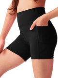 Skiennix Girls' 4" High Waisted Biker Shorts - Stretchy Athletic Workout Shorts for Kids & Teens