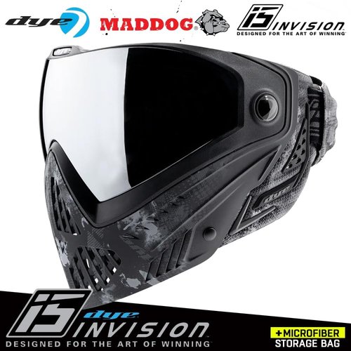 Maddog Dye i5 Thermal Anti-Fog Paintball Mask - Safety Certified Goggle System with Microfiber Bag