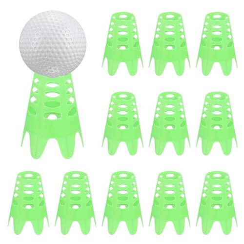 TIXIPEM Golf Simulator Tees [12PCS] - Plastic Golf Tees Use for Home & Outdoor & Indoor Driving Range & Winter Turf - [Green - 1.77 in]