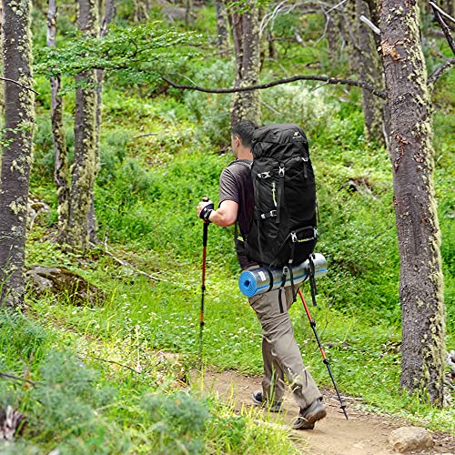 Black 60L Hiking Backpack with Rain Cover - Internal Frame Outdoor Gear