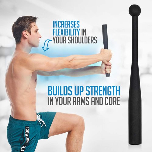 Logest Steel Mace Exercise Club - Heavy Duty Steel Indian Clubs Perfect for Strength Training and Rehabilitation Improves Grip and Full Body Workouts Available in 5 10 15 Pounds Heavy Steel Club