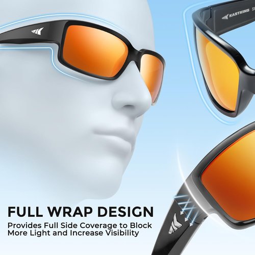 KastKing Skidaway Polarized Sport Sunglasses - UV Protection for Men & Women | Ideal for Driving, Fishing, Cycling, Running