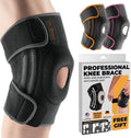 Dr. Brace Elite Knee Brace - Maximum Pain Support with Side Stabilizers & Gel Pads | Large Mercury