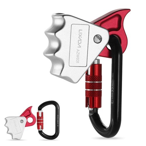Lixada Rope Grab with 24KN Quick Lock Rock Climbing Fall Protection Safety Clip Outward Bound Training Protection Rescue Lanyard Grab