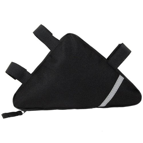 MOOCY Bicycle Bike Storage Bag Triangle Saddle Frame Strap-On Pouch for Cycling -Black