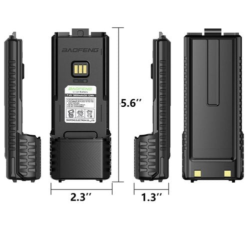 BAOFENG UV-5RM Battery 3800mAh Extended Battery with USB-C Charging Cable for Ham Radio Compatible AR-5RM UV-5G Plus GM-5RH UV-5RH Series (BL-5RMLX2)