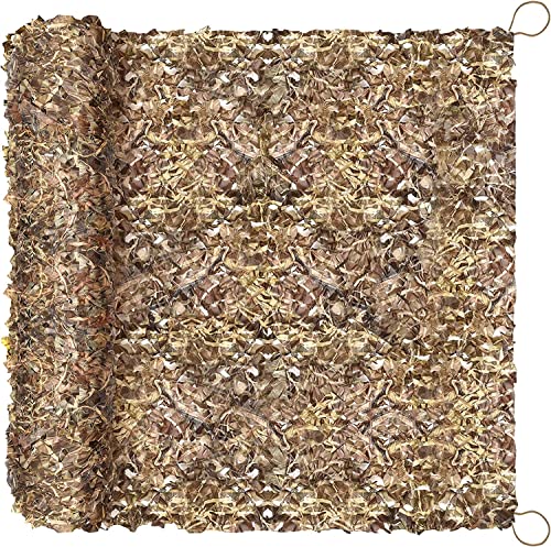 Dry Grass Camouflage Netting 20ft x 20ft with Mesh Backing for Hunting & Camping