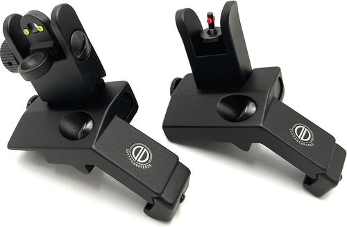 Dagger Defense Fiber Optic BUIS | Canted Iron Sights with Spring Loaded Deployment