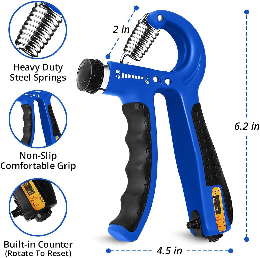 Skiennix Hand Grip Strengthener - Adjustable Resistance 10-130lbs for Muscle Building & Recovery