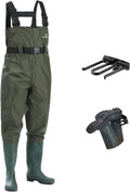 FISHINGSIR Fishing Waders - Waterproof 2-Ply Nylon/PVC Chest Waders with Boots for Men & Women