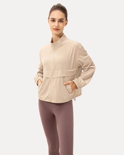 Locachy Women's Athletic Jacket - Lightweight Zip-Up with Windproof & Sun Protection | Ideal for Outdoor Workouts