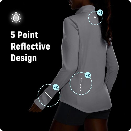 Baleaf Women's Sun Shirt - UPF 50+ Lightweight Running Jacket with UV Protection | Full Zip, Long Sleeve, Pockets