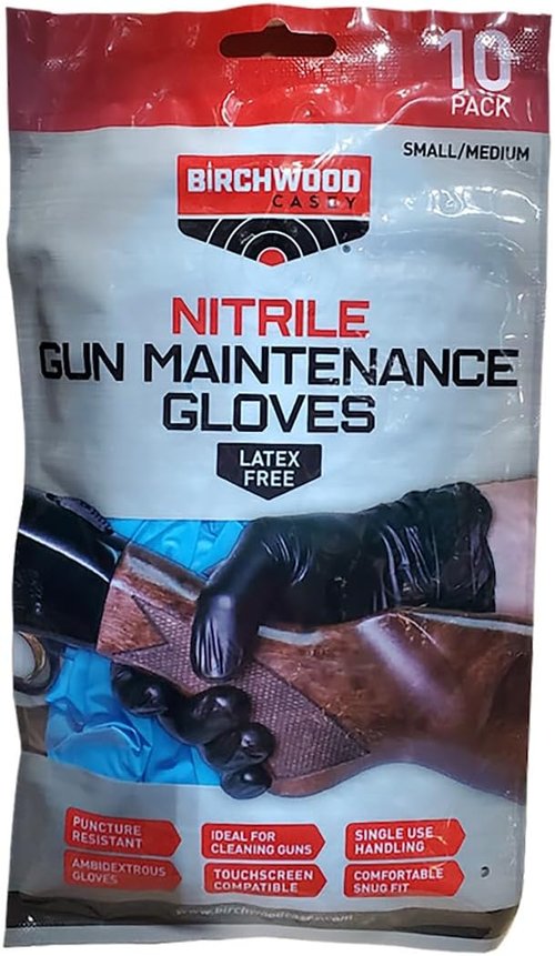 Birchwood Casey Nitrile Gloves - Large/XL Size | Durable Protection (10 Pack)