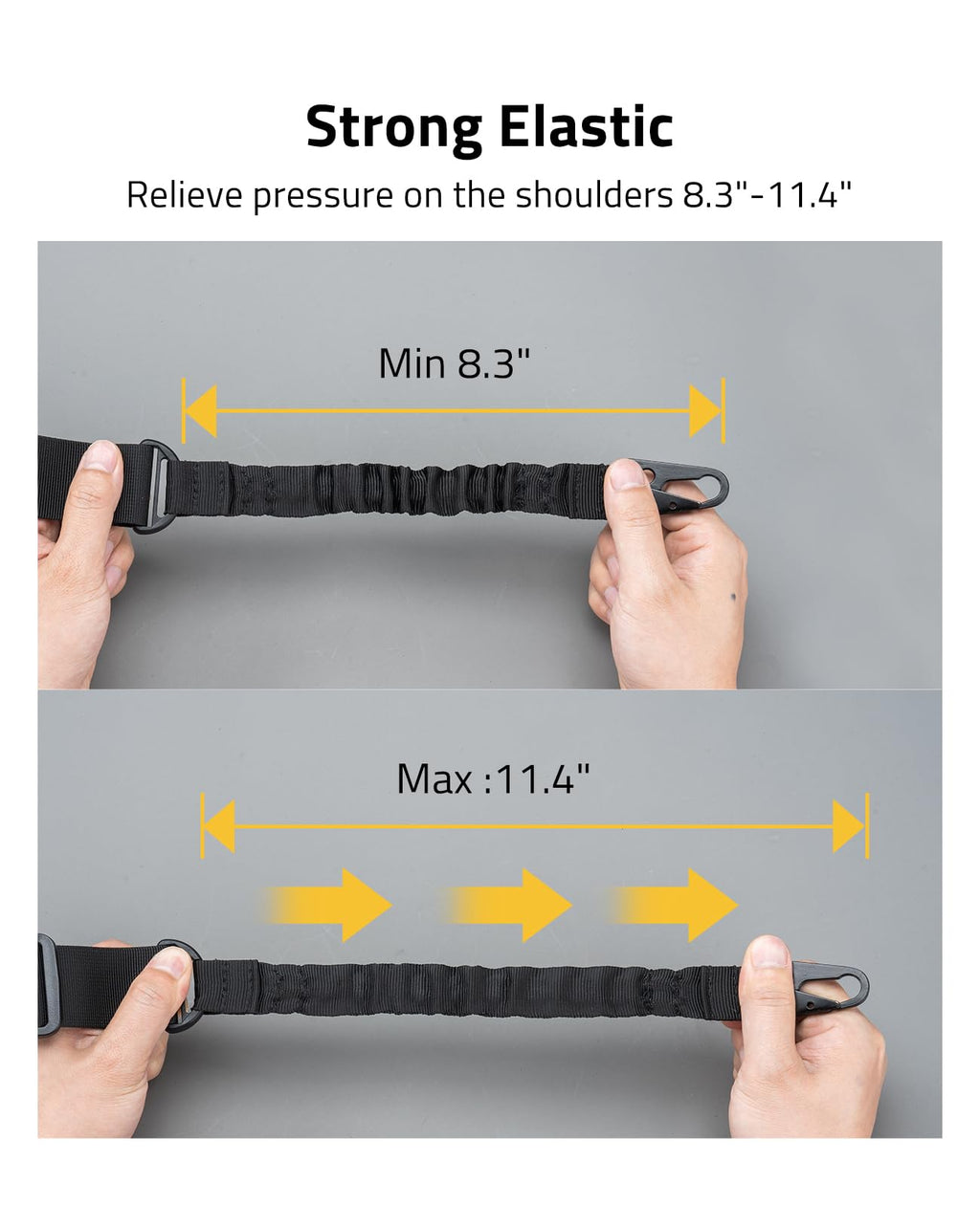CVLIFE Two Point Sling with Removable Shoulder Pad Rifle Sling Adjustable Length Traditional Gun Sling with 2 Pack 1.25" 360° Rotation Swivels and Larger Opening Metal Hooks Black