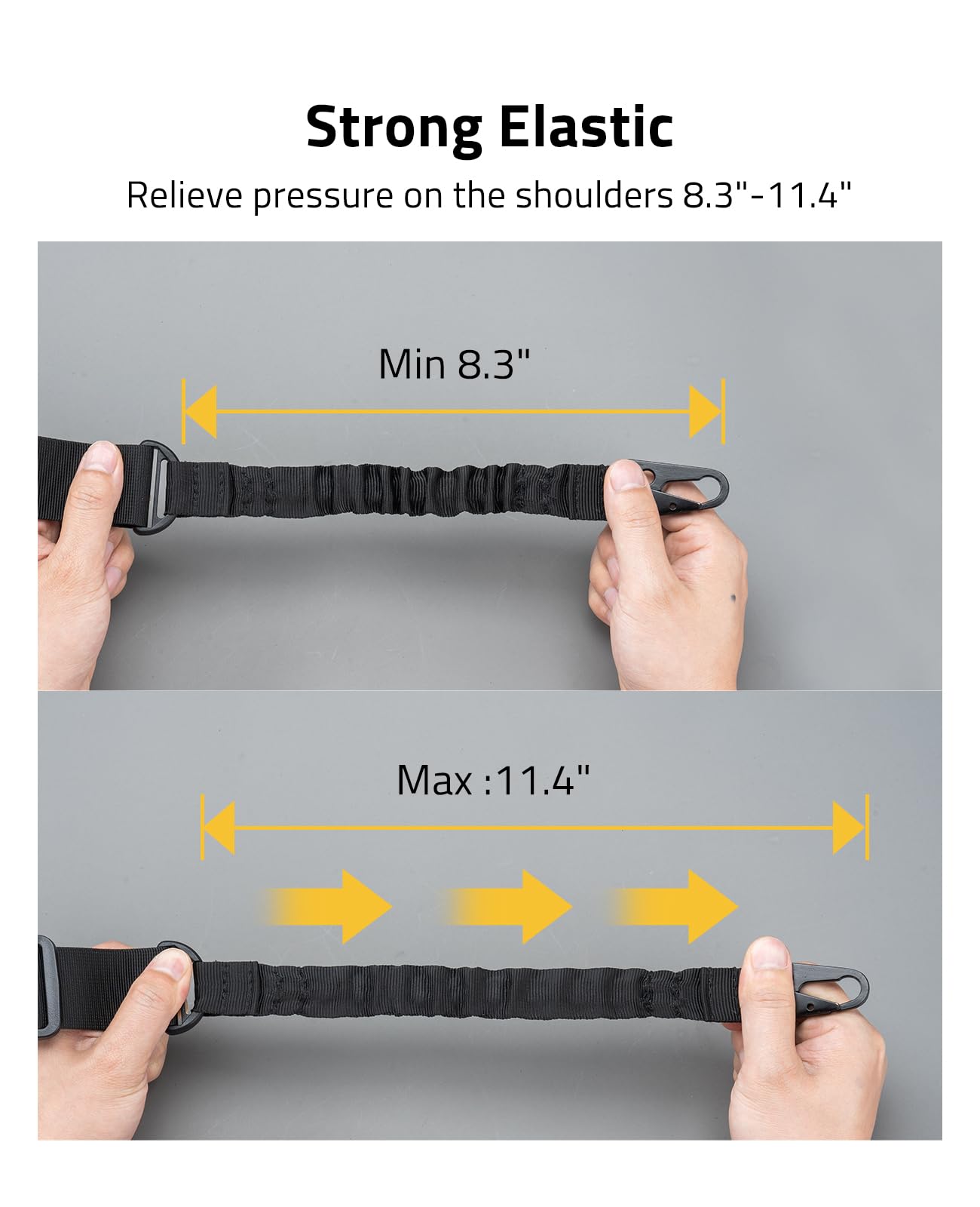 CVLIFE Two Point Sling with Removable Shoulder Pad Rifle Sling Adjustable Length Traditional Gun Sling with 2 Pack 1.25" 360° Rotation Swivels and Larger Opening Metal Hooks Black